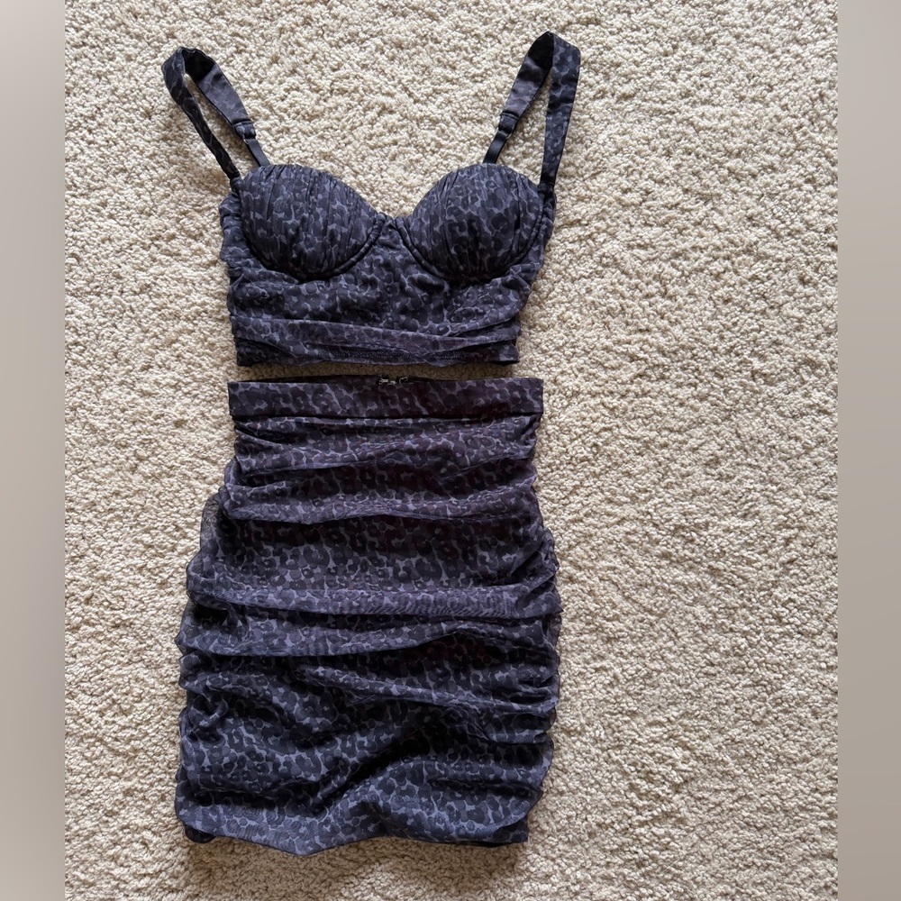 Oh Polly leopard ruched skirt set!